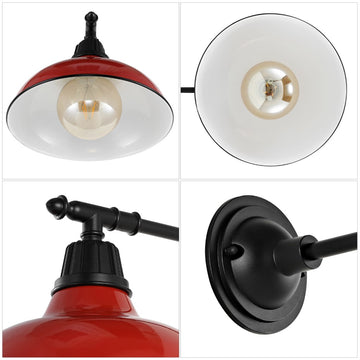 Wallace 12.25" Farmhouse Industrial Indoor/Outdoor Iron LED Victorian Arm Outdoor Sconce